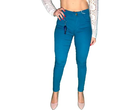 calça jeans verde feminina