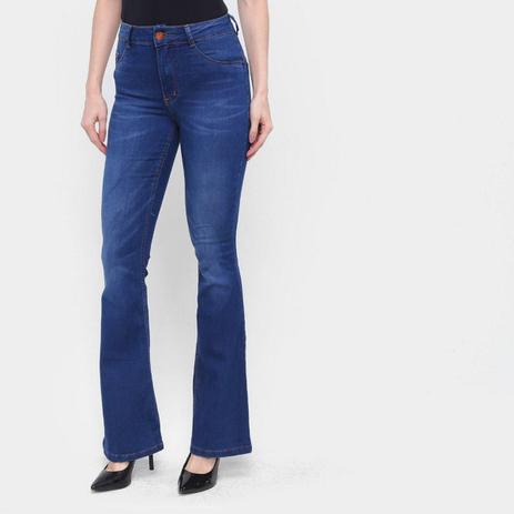 calça feminina jeans flare cintura média biotipo