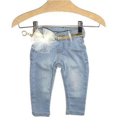 calça jeans infantil com elastico na cintura feminina