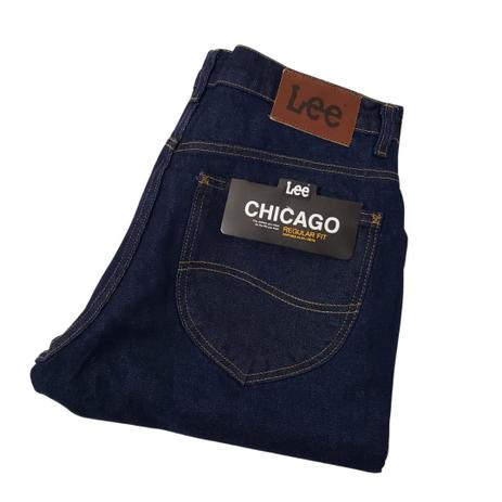 Calça Jeans Lee Chicago tradicional Regular 100% algodão escura Menor preço em Calça Jeans Lee Chicago tradicional Regular 100% algodão escura