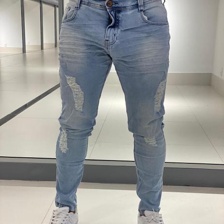 calça jeans cinza