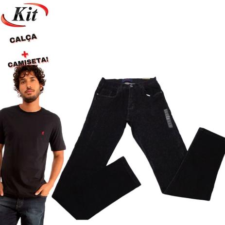 Calça Jeans Polo Wear Masculino + Camiseta Básica Gola Redonda Menor preço em Calça Jeans Polo Wear Masculino + Camiseta Básica Gola Redonda