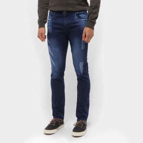 calça jeans skinny destroyed masculina