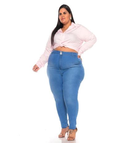 Calça Jeans Stretch Lavagem Clear Cintura Alta Bolso faca 44 ao 70 3246 -  Victoria Falcão - Outros Moda e Acessórios - Magazine Luiza