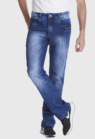 Calça Jeans Zuren Reta Plus Estonada Azul - Zuren Jeans Menor preço em Calça Jeans Zuren Reta Plus Estonada Azul - Zuren Jeans