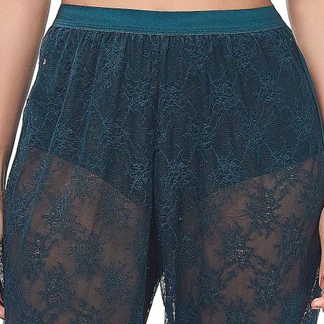 calça de renda transparente