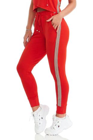calça jogger vermelha feminina