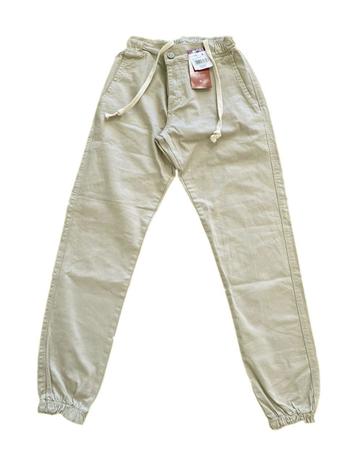 calça jogger sarja bege