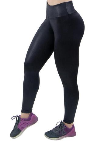 calça legging preta couro