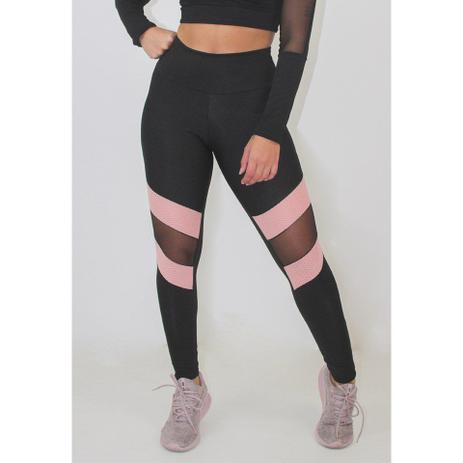 Calça Legging Detalhe Transparente Feminino Preto Rosê GR Esporte - Calça  Legging - Magazine Luiza
