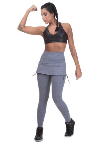 calça legging com saia sobreposta