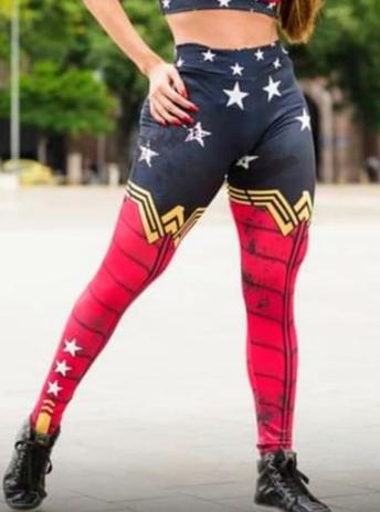 Calça Legging Fitness Mulher Maravilha Red Blue em Promoção | Ofertas na  Americanas