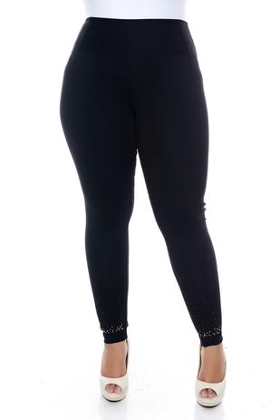 calça legging preta plus size