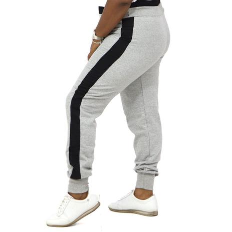 calça de moletom feminina com faixa lateral