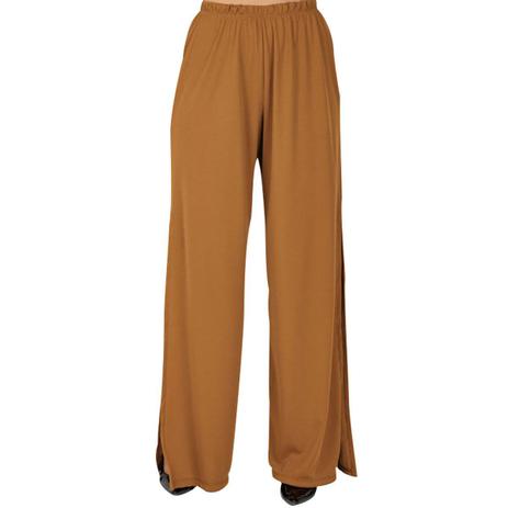 calça pantalona fenda lateral