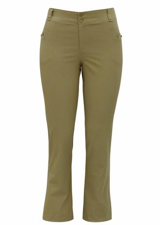calça sarja caqui feminina