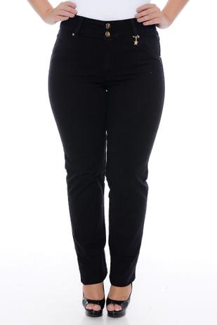 calça sarja preta plus size