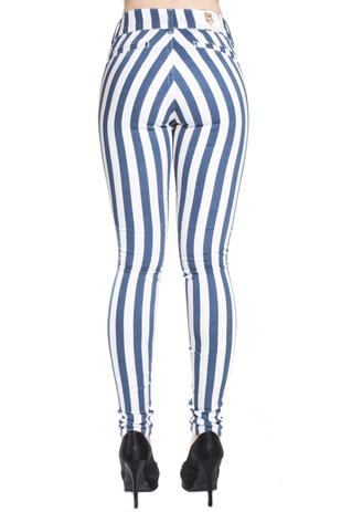 Calça skinny listras - Canal da mancha Menor preço em Calça skinny listras - Canal da mancha