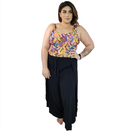 calça transpassada preta