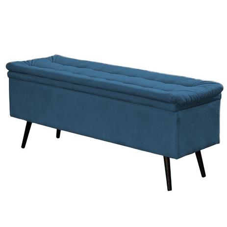 Calçadeira Baú Casal Conforto Suede Amassado Azul - Matrix Menor preço em Calçadeira Baú Casal Conforto Suede Amassado Azul - Matrix