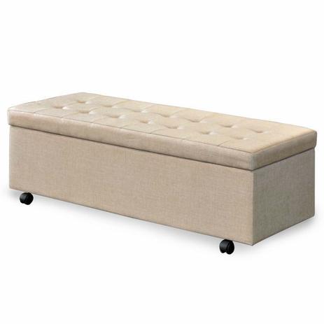 Calçadeira Baú Casal King 193 cm Toskana Linho Bege - Sheep Estofados Menor preço em Calçadeira Baú Casal King 193 cm Toskana Linho Bege - Sheep Estofados
