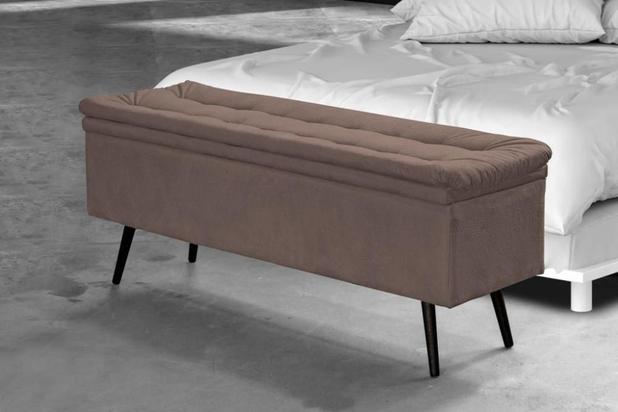 Calçadeira Baú Conforto 110 cm - Marrom escuro - Matrix Menor preço em Calçadeira Baú Conforto 110 cm - Marrom escuro - Matrix