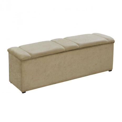Calçadeira Baú Eros 140 cm Suede Bege B 386- Matrix Menor preço em Calçadeira Baú Eros 140 cm Suede Bege B 386- Matrix