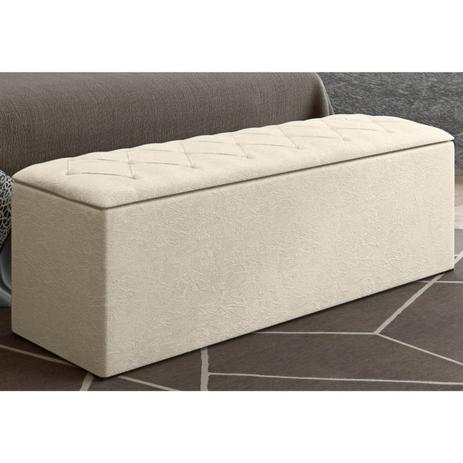 Calçadeira Baú Paris 140 cm Suede Bege- JS Móveis Menor preço em Calçadeira Baú Paris 140 cm Suede Bege- JS Móveis