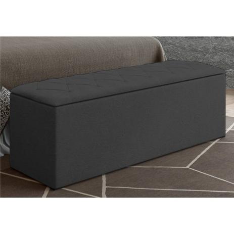 Calçadeira Baú Paris 140 cm Suede Cinza - JS Móveis Menor preço em Calçadeira Baú Paris 140 cm Suede Cinza - JS Móveis