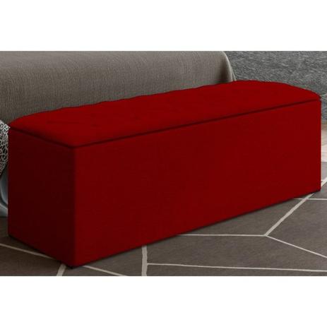 Calçadeira Baú Paris 140 cm Suede Vermelho- JS Móveis Menor preço em Calçadeira Baú Paris 140 cm Suede Vermelho- JS Móveis