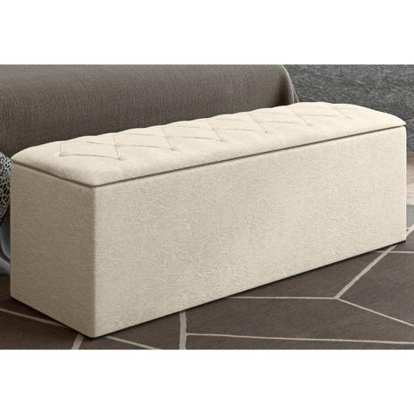 Calçadeira Baú Paris com 140 cm Bege Suede Amassado - JS Móveis Menor preço em Calçadeira Baú Paris com 140 cm Bege Suede Amassado - JS Móveis