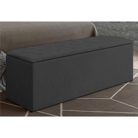 Menor preço em Calçadeira Baú Paris com 140 cm Cinza Suede Amassado - JS Móveis