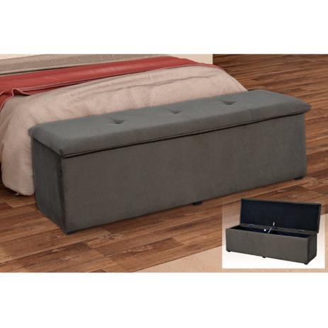 Calçadeira com baú estofada alfa - suede marrom escuro - Matrix Menor preço em Calçadeira com baú estofada alfa - suede marrom escuro - Matrix
