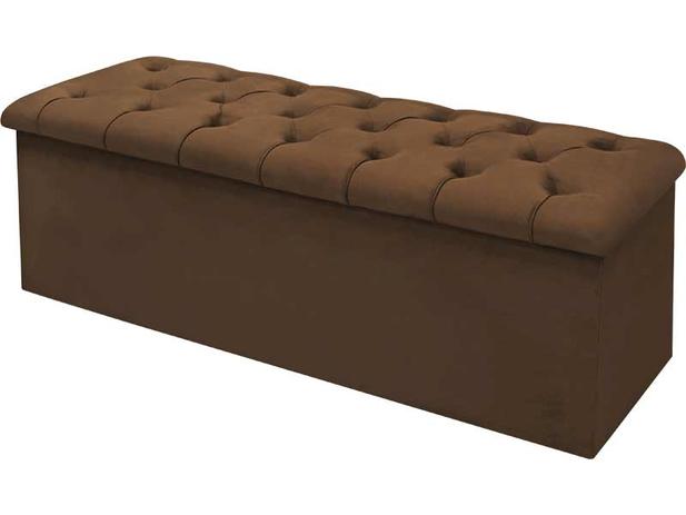 Calçadeira com Baú Lotus Simbal Suede Chocolate 160 cm Menor preço em Calçadeira com Baú Lotus Simbal Suede Chocolate 160 cm
