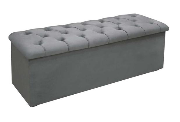 Calçadeira com Baú Lotus Simbal Suede Cinza 140 cm Menor preço em Calçadeira com Baú Lotus Simbal Suede Cinza 140 cm