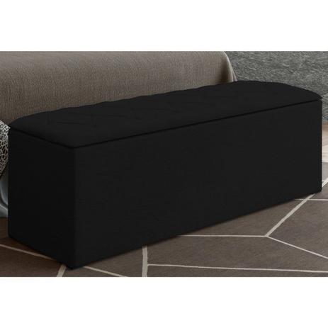 Calçadeira com Baú Paris 140 cm Suede Amassado Preto - JS Móveis Menor preço em Calçadeira com Baú Paris 140 cm Suede Amassado Preto - JS Móveis