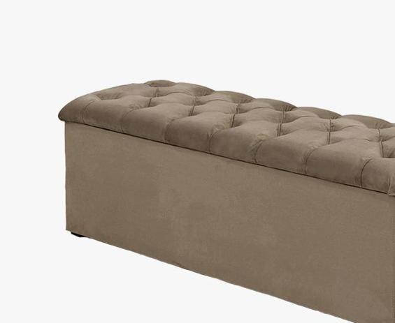 Calçadeira Queen Estofada Lotus Suede Marrom Taupe - Simbal Menor preço em Calçadeira Queen Estofada Lotus Suede Marrom Taupe - Simbal