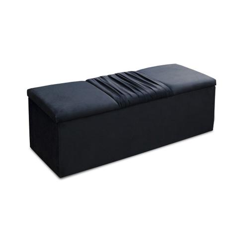 Calçadeira Recamier Baú Solteiro 90cm Vitória Suede Azul - DS Móveis é boa?