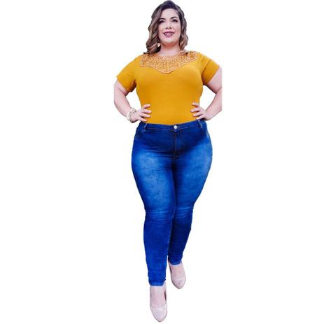 calça jeans tamanho grande feminina