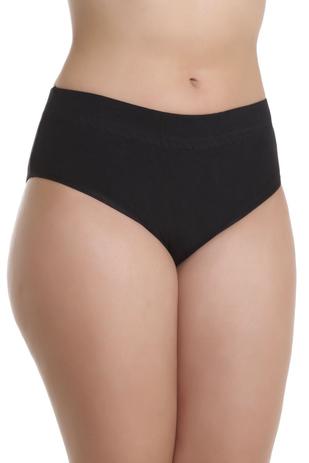 Calcinha IMI Lingerie Cós Alto Cintura Alta Em Cotton Algodão Silvana Preta  - Moda Feminina - Magazine Luiza