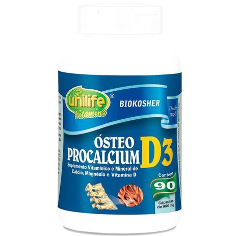 Cálcio, Magnésio e Vitamina D3 950mg Ósteo Procalcium 90 cápsulas Unilife Menor preço em Cálcio, Magnésio e Vitamina D3 950mg Ósteo Procalcium 90 cápsulas Unilife