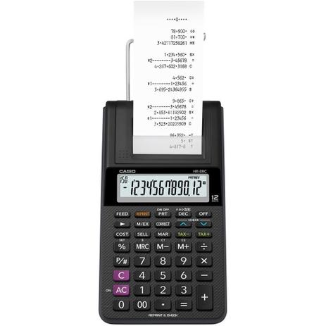 Calculadora c/ bobina - 12 dígitos - HR-8RC-BK - Casio Menor preço em Calculadora c/ bobina - 12 dígitos - HR-8RC-BK - Casio