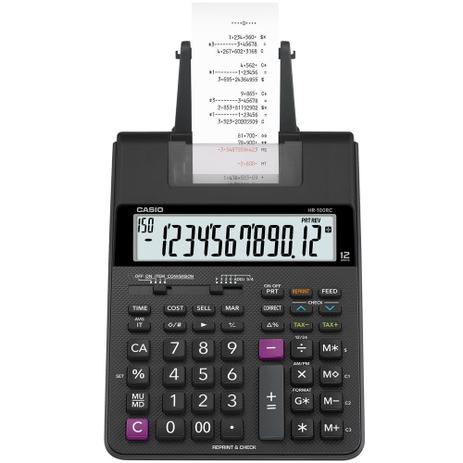 Calculadora c/ Bobina - 2 cores de Impressão - HR-100RC-BK-B-DC - Casio Menor preço em Calculadora c/ Bobina - 2 cores de Impressão - HR-100RC-BK-B-DC - Casio