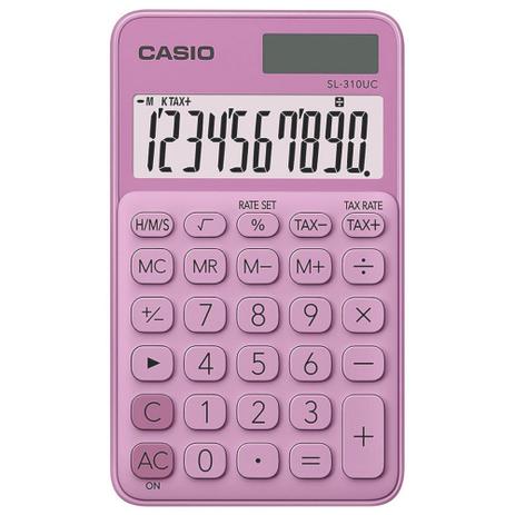 Calculadora Casio de Bolso 10 Dígitos SL-310UC-PK - Rosa Menor preço em Calculadora Casio de Bolso 10 Dígitos SL-310UC-PK - Rosa