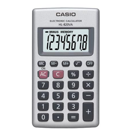 Calculadora Casio de bolso vertical, visor 8 dígitos HL-820VA é boa?
