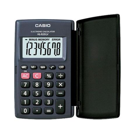 Menor preço em Calculadora Casio de bolso, visor XL, 8 dígitos e deslig. Automático HL-820LV-BK - Casio*