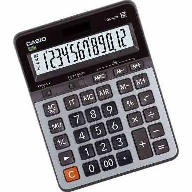 Calculadora Casio de Mesa 12 Díg Big Display Prata Gx-120B-W-Dc Menor preço em Calculadora Casio de Mesa 12 Díg Big Display Prata Gx-120B-W-Dc