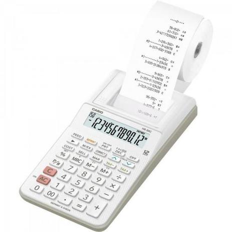 Calculadora com Bobina 12 Digitos HR-8RC-WE-B-DC Branca Casio Menor preço em Calculadora com Bobina 12 Digitos HR-8RC-WE-B-DC Branca Casio
