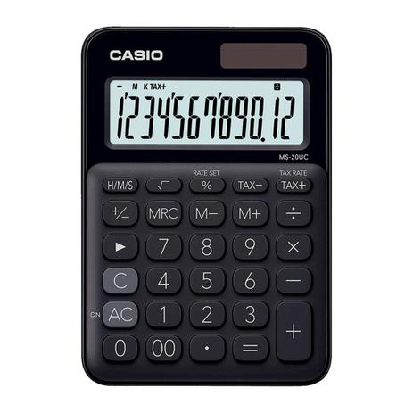 Calculadora Compacta Casio de Mesa 12 Dígitos Ms-20uc-Bk-N Menor preço em Calculadora Compacta Casio de Mesa 12 Dígitos Ms-20uc-Bk-N