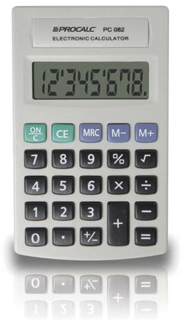 Calculadora de Bolso 08 Digitos MOD.PC082 Procalc Menor preço em Calculadora de Bolso 08 Digitos MOD.PC082 Procalc